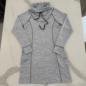 Kuhl Lea Cowl Neck Knit Sweater Dress Womens Medium HeatherGray Outdoor Gorpcore